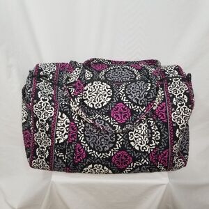 Vera Bradley Duffel Bag Canterberry Magenta Side Pocket Single Compartment XL